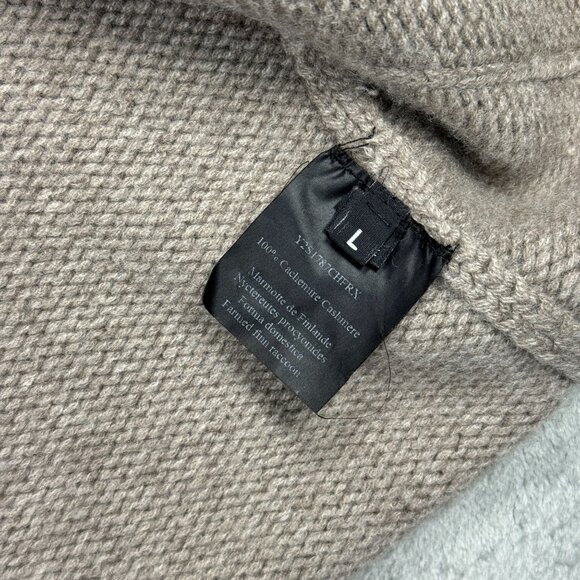 Yves Salomon Cashmere Sweater Cardigan Raccoon Fur Collar Brown Luxury Designer - Picture 9 of 12